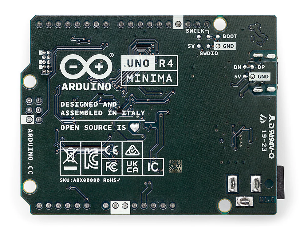 Arduino Uno R4 - Minima - Back Image