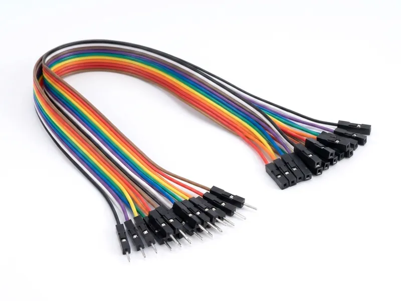 Male-to-female jumper wires, pins at one end and sockets at the other