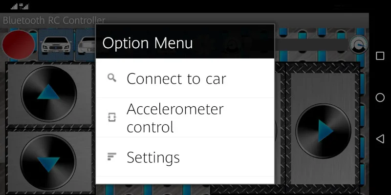 Selecting the HC-06 car from the app's device list