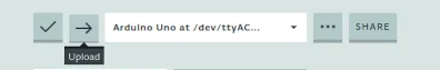 The Upload button in the Arduino Create editor