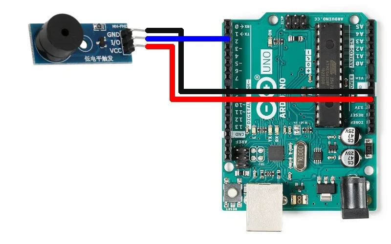 Connecting the buzzer to the Arduino