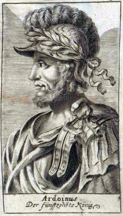 Arduin of Ivrea, an imagined likeness in a later (early-modern) engraving, 'Ardoinus, der fünfzehnte König'