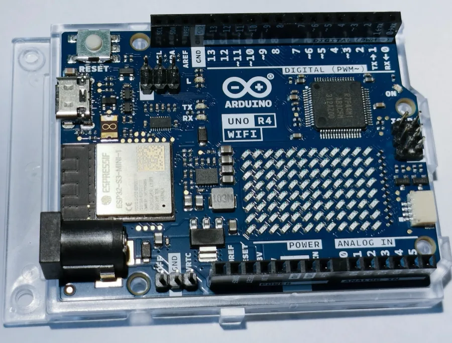 Arduino UNO R4 WiFi (2023), with its LED matrix